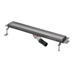 Fürdőszobai padlóösszefolyó csempébe illeszthető, nyitott térben, 750 mm hosszú