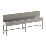 Rozsdamentes acél vályú 5 integrált elektronikával, 3000 mm hosszúságban, 24 V DC