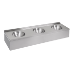 Falra szerelhető rozsdamentes acél hármas mosdó előlapos kivitelben