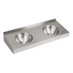 Falra szerelhető rozsdamentes acél dupla mosdókagyló