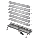 Fürdőszobai padlóösszefolyó fal mellé szerelve, 1150 mm