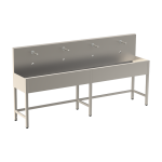 Rozsdamentes acél vályú 4 integrált elektronikával, termosztatikus szeleppel, 2500 mm hosszúságban, 24 V DC