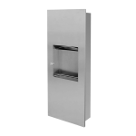 Rozsdamentes acél papírtörlő adagoló hulladéktartóval, falba szerelhető, szálcsiszolt