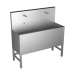 Vandalizmusálló rozsdamentes acél vályú 2 integrált elektronikával, 1250 mm hosszú, 24 V DC