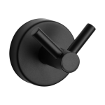 Rozsdamentes acél akasztó két kampóval, fekete matt felület