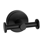 Rozsdamentes acél akasztó két kampóval, fekete matt felület