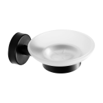 Rozsdamentes acél / üveg szappantartó, fekete matt felület