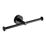 Rozsdamentes acél dupla WC-papír tartó, fekete matt felület