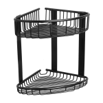 Rozsdamentes acél dupla sarokpolc, fekete matt felület