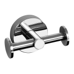 Rozsdamentes acél akasztó két kampóval, polírozott felület