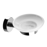 Rozsdamentes acél / üveg szappantartó, polírozott felület 