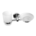 Rozsdamentes acél pohár- és szappantartó, polírozott felület