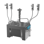 4 db automata rozsdamentes acél pultba építhető szappanadagoló készlet, 6 l központi szappantartály, 230 V AC