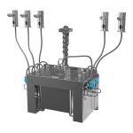 5 db automata rozsdamentes acél pultba építhető szappanadagoló készlet, 6 l központi szappantartály, 230 V AC