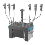 6 db automata rozsdamentes acél pultba építhető szappanadagoló készlet, 6 l központi szappantartály, 230 V AC