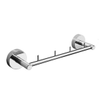 Rozsdamentes acél akasztó négy kampóval, polírozott