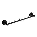 Rozsdamentes acél akasztó hat kampóval, fekete matt