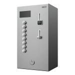 Érme- és zsetonos zuhanyidőzítő négy-nyolc zuhanyhoz, 24 V DC, felhasználó által választható zuhany, közvetlen vezérlés