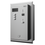 Süllyesztett érme- és zsetonos zuhanyidőzítő négy-től tizenkét zuhanyhoz, 24 V DC, a zuhany kiválasztása a felhasználó által, közvetlen vezérlés