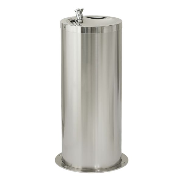 Rozsdamentes acél padlóra szerelhető ivókút, 800 mm magasság