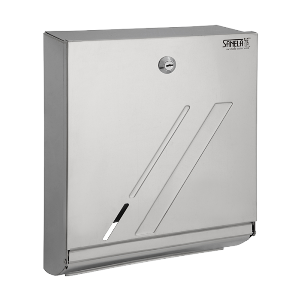 Rozsdamentes acél adagoló hajtogatott papírtörlőkhöz, polírozott