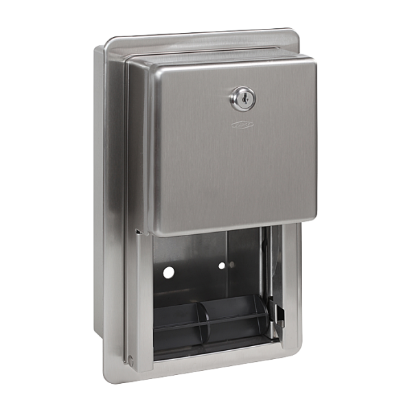 Rozsdamentes acél süllyesztett WC-papír tartó, szálcsiszolt