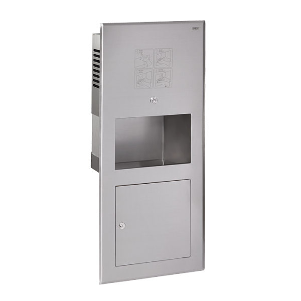 Vandalizmusálló rozsdamentes acél multifunkciós mosdó, elülső szerelés