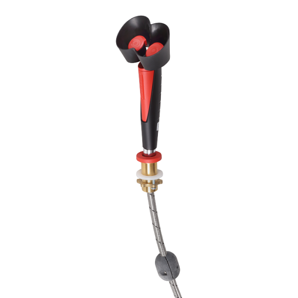 Kézi szemzuhany két szórófejjel, 45°-os dőlésszöggel, asztalba szerelhető tömszelencével