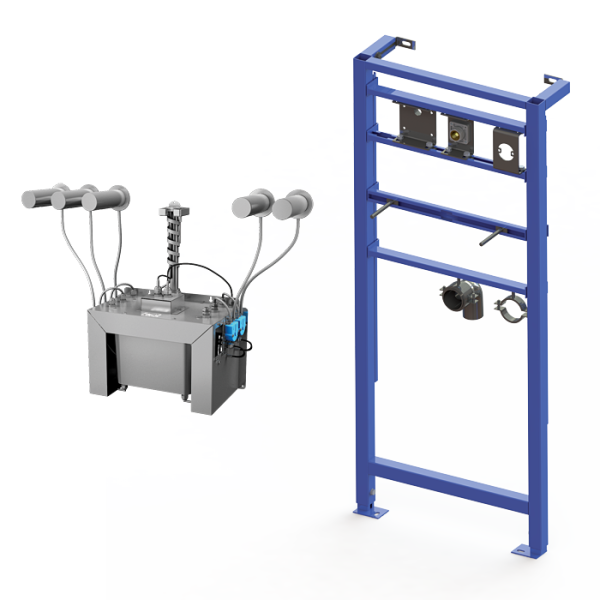 5 db automata rozsdamentes acél falra szerelhető szappanadagoló készlet, 6 l központi szappantartály, SLR 24 szerelőkeret mellékelve, 230 V AC