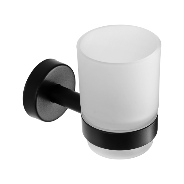 Rozsdamentes acél pohártartó, fekete matt felület