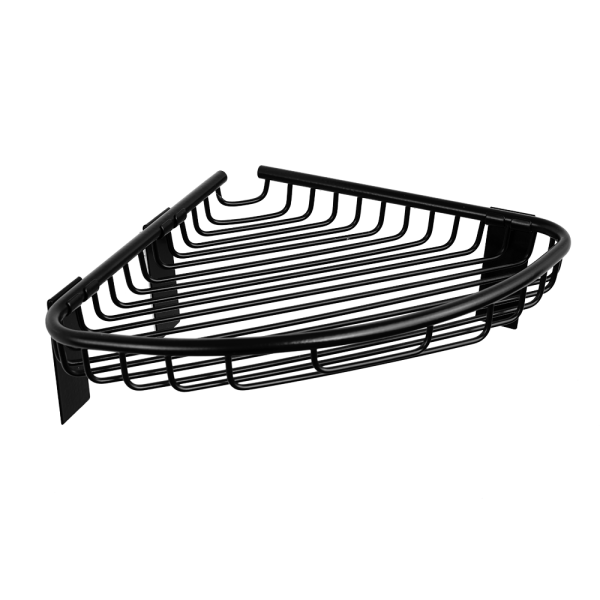 Rozsdamentes acél sarokpolc, fekete matt felület