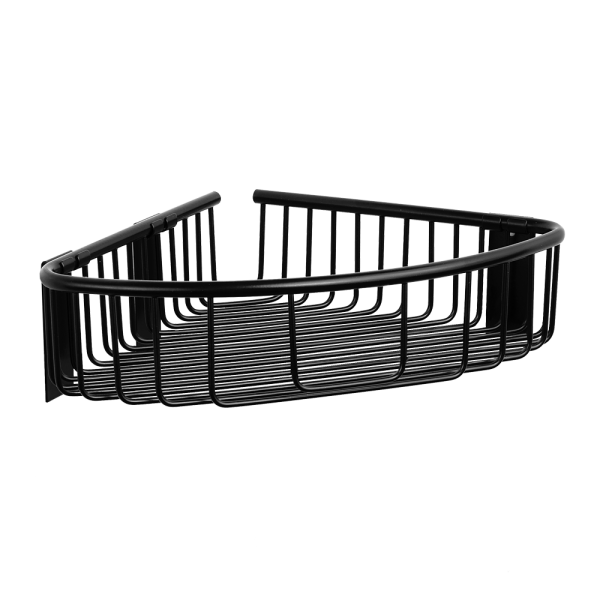 Rozsdamentes acél sarokpolc, fekete matt felület