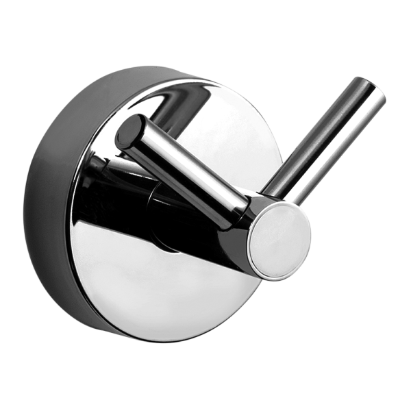 Rozsdamentes acél akasztó két kampóval, polírozott felület