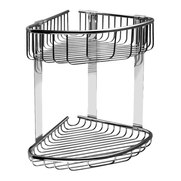 Rozsdamentes acél dupla sarokpolc, polírozott felület