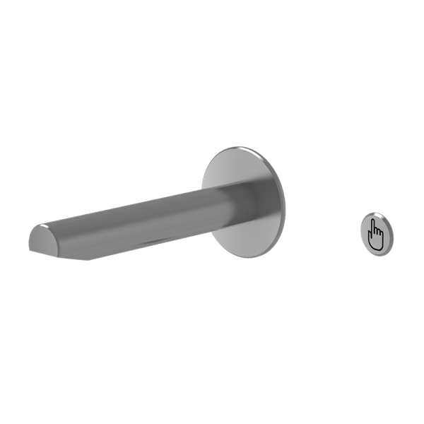 Rozsdamentes acél piezo falra szerelhető mosdócsaptelep készlet utólagos felszereléshez, szálcsiszolt, 24 V DC