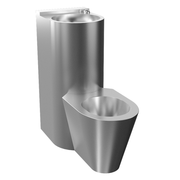 Vandalizmusálló piezo kombinált egység, padlón álló WC, menetes rudak, 24 V DC