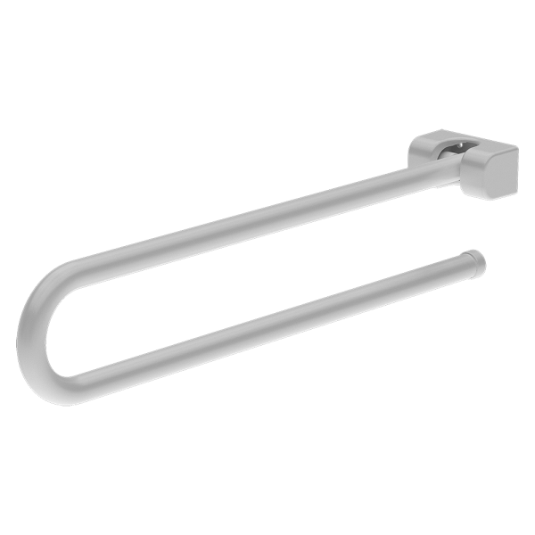 Acél kapaszkodó, lehajtható, 800 mm hosszú, fehér színű – Komaxit