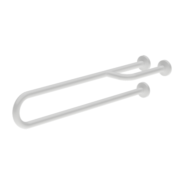 Acél kapaszkodó, fix, 900 mm hosszú, fehér színű - Komaxit