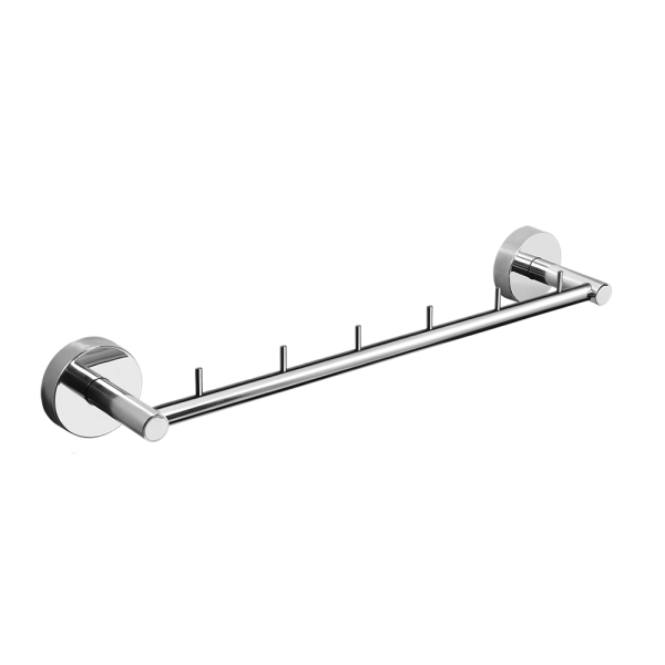 Rozsdamentes acél akasztó hat kampóval, polírozott