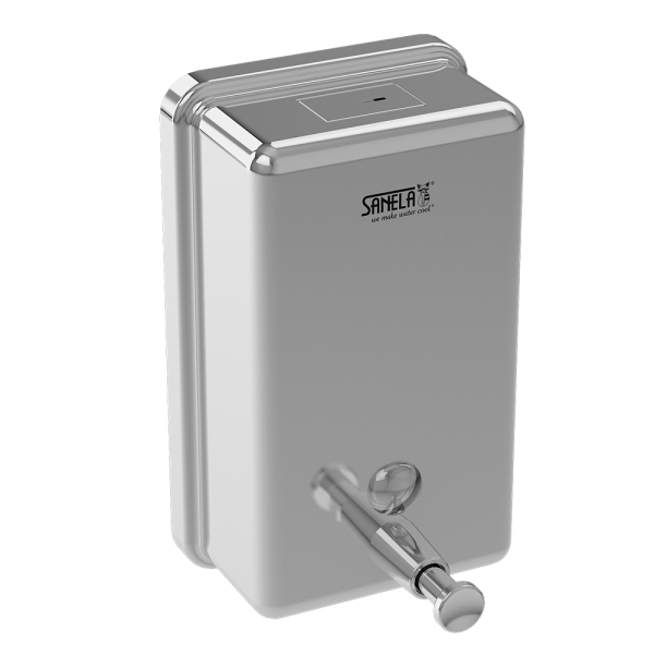 Rozsdamentes acél folyékony szappan adagoló, 1,2 l űrtartalommal, polírozott, belső műanyag tartállyal