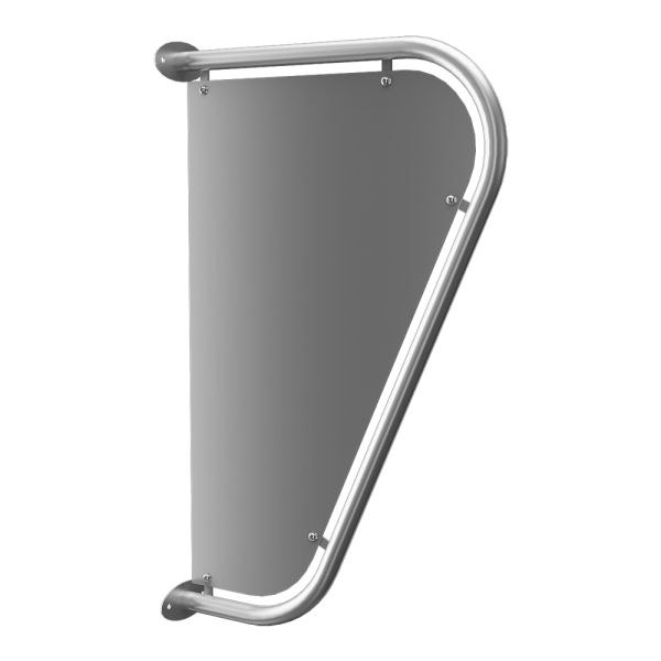 Rozsdamentes acél elválasztó függöny piszoárok között