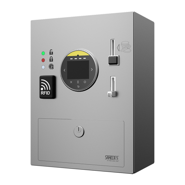 Automata zuhanyberendezés, többféle fizetési móddal, 24 V DC