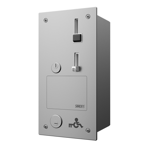 Süllyesztett érme- és zsetonautomata ajtónyitáshoz EURO KULCCSAL, 24V DC