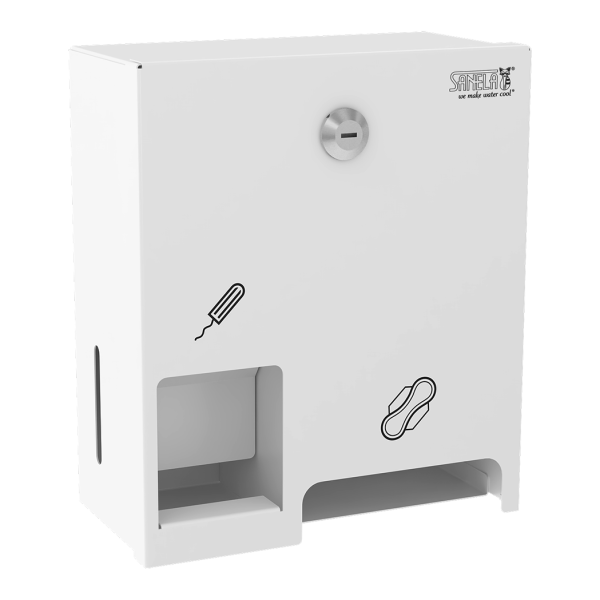 Rozsdamentes acél adagoló tamponokhoz és betétekhez, fehér porfestett felület